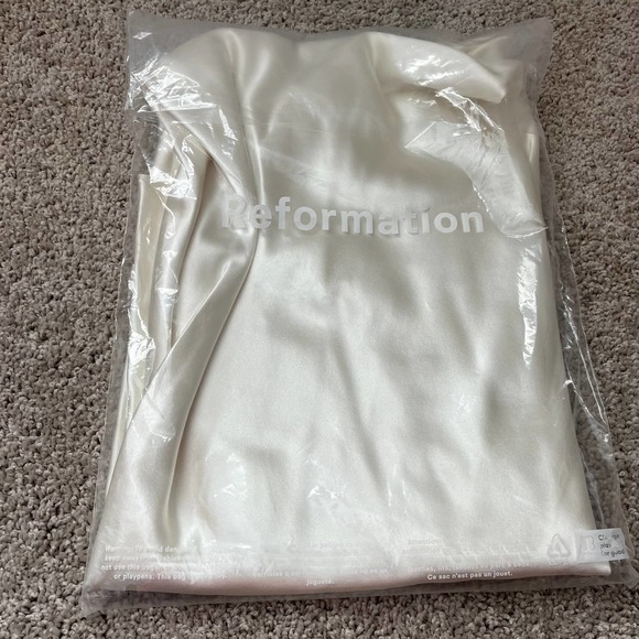 Reformation Chania Silk Dress Ivory NWT - Picture 5 of 10